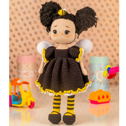 Crochet Doll with Bee Costume, Amigurumi Doll in Bee Outfit, Gift for Bee Lovers