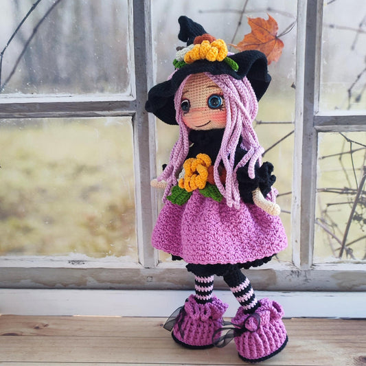 Halloween Witch Doll, Halloween Doll, Halloween Crochet, Halloween Decor Indoor