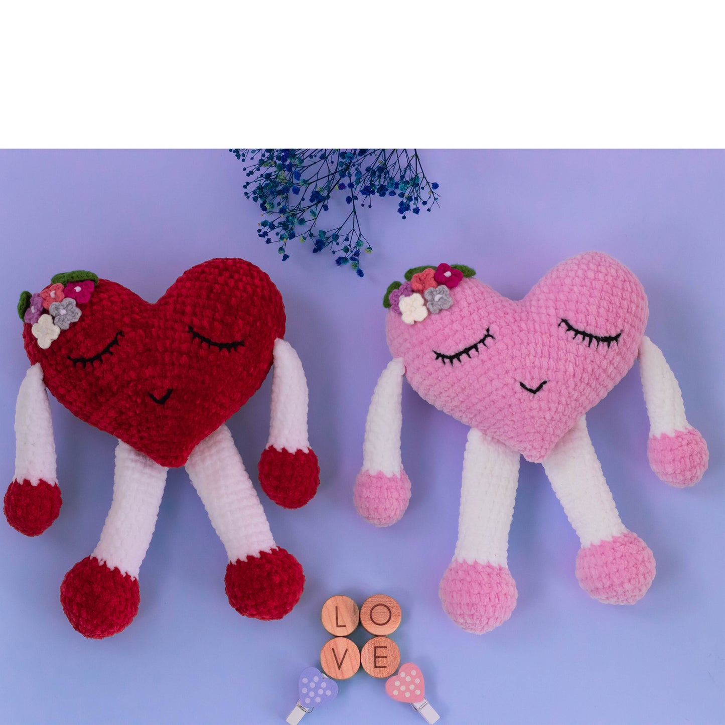 Crochet Heart Plush, Heart Pillow, Amigurumi Heart, Knit Heart