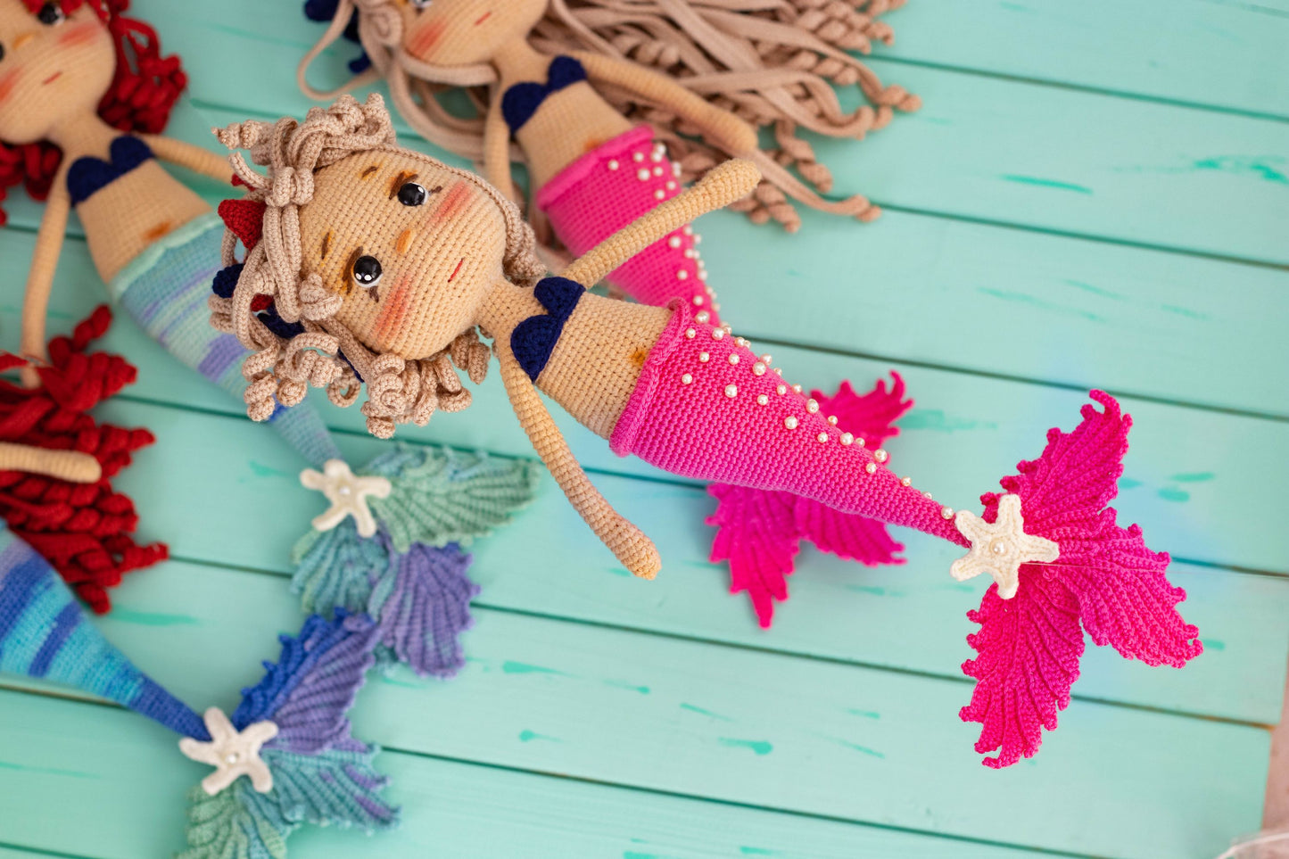 Handmade Mermaid Doll, Crochet Mermaid Doll, Mermaid Gift Doll