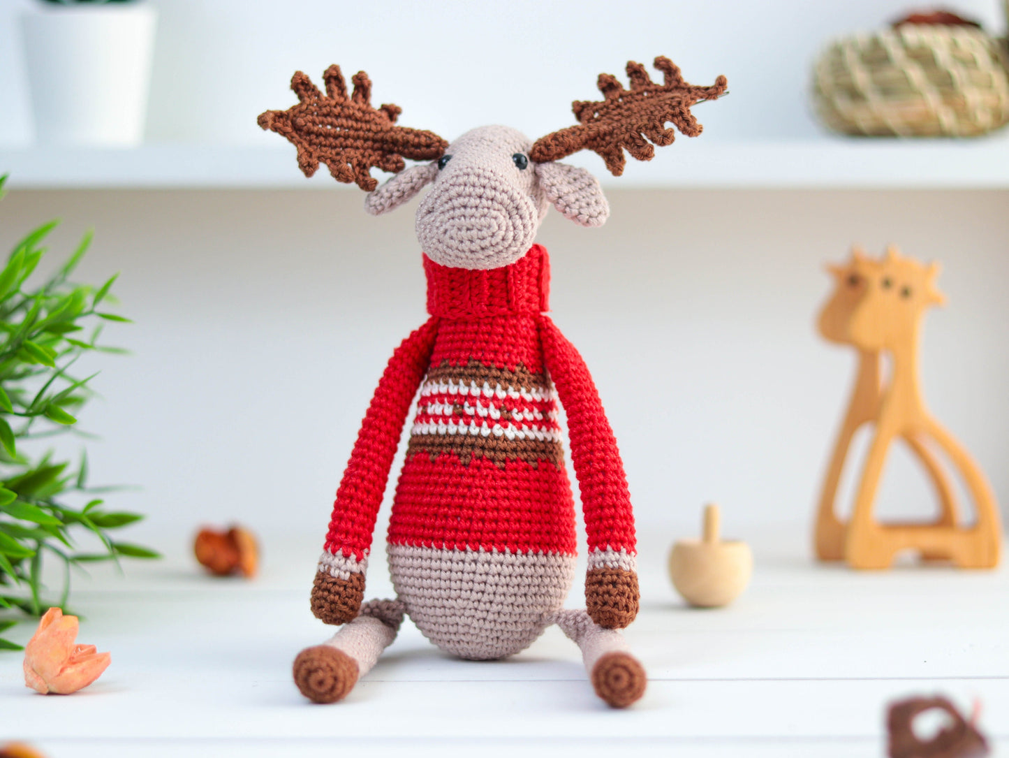 Crochet Deer, Crochet Animals, Crochet Moose