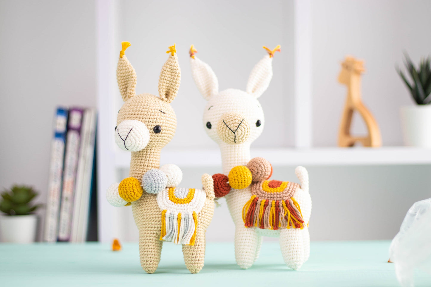 Crochet Lama Plush Handmade Toy, Amigurumi Llama Doll for Llama Decor