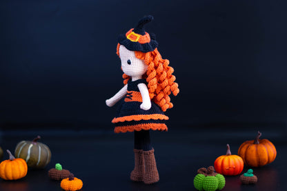 Sweet Witch Girl Doll in Halloween Costume