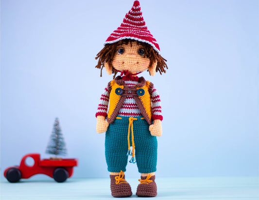 Crochet Boy Doll | Elf Boy | Crochet Elf Doll, Amigurumi Boy Doll, Plush Boy Doll, Knit Boy Doll, Handmade Boy Doll, Finished, Boy Amigurumi