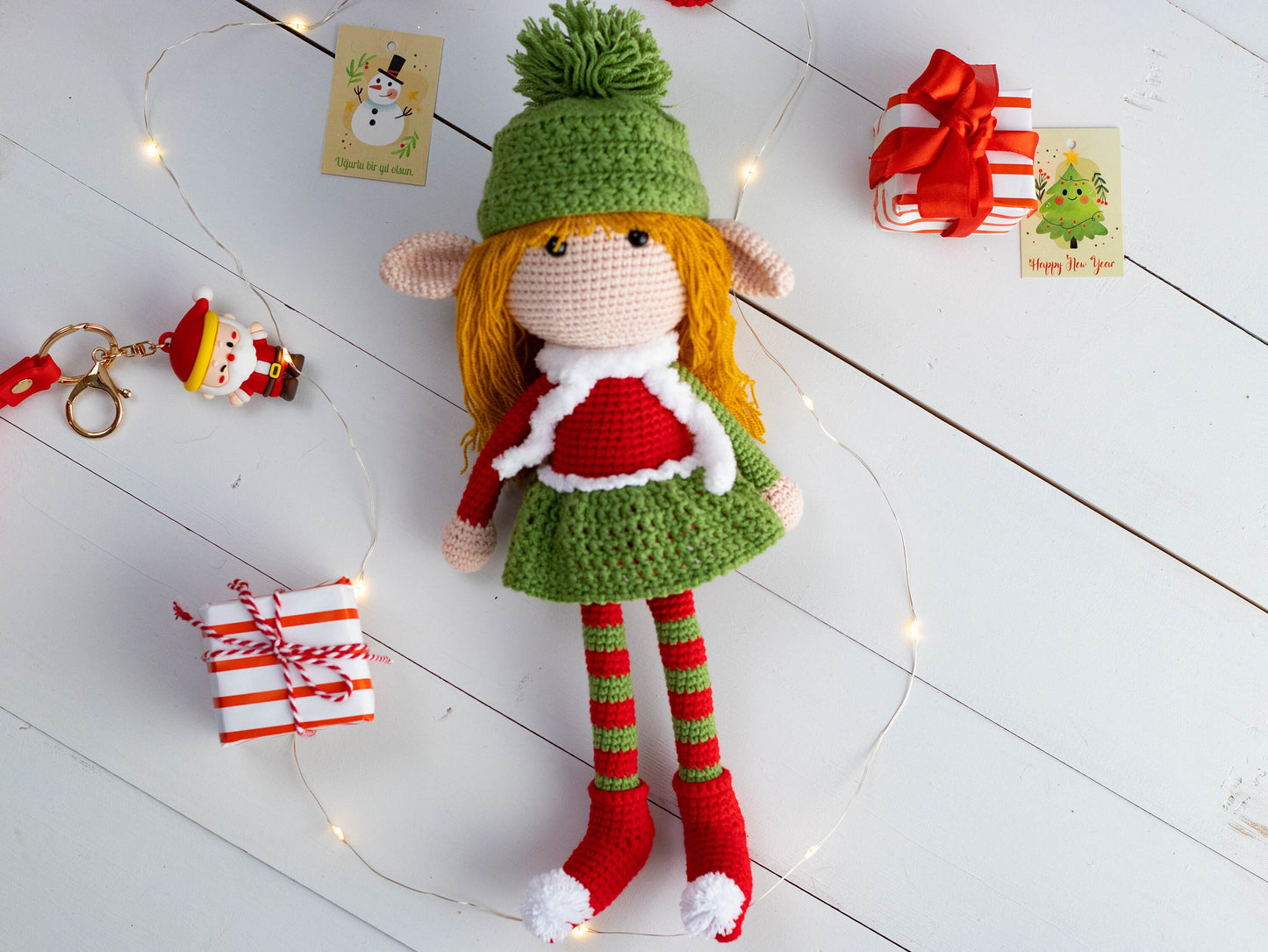 Elf Doll Girl, Crochet Elf, Christmas Girl Elf Dolls, Elven Crochet, Stuffed Elf Plush Doll, Christmas Elves Soft, Grand Daughter Son Gift