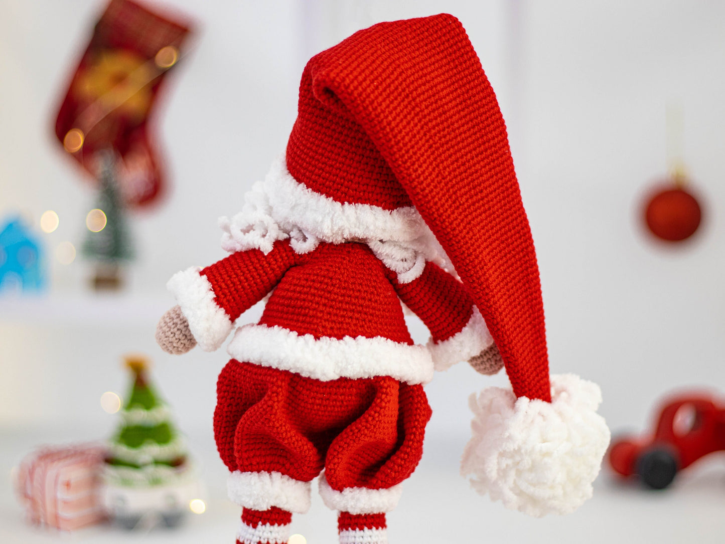 Santa Doll, Vintage Santa Doll, Stuffed Santa, Crochet Santa, Crochet Santa Claus, Father Christmas Doll, Stuffed Santa Claus, Holiday Decor