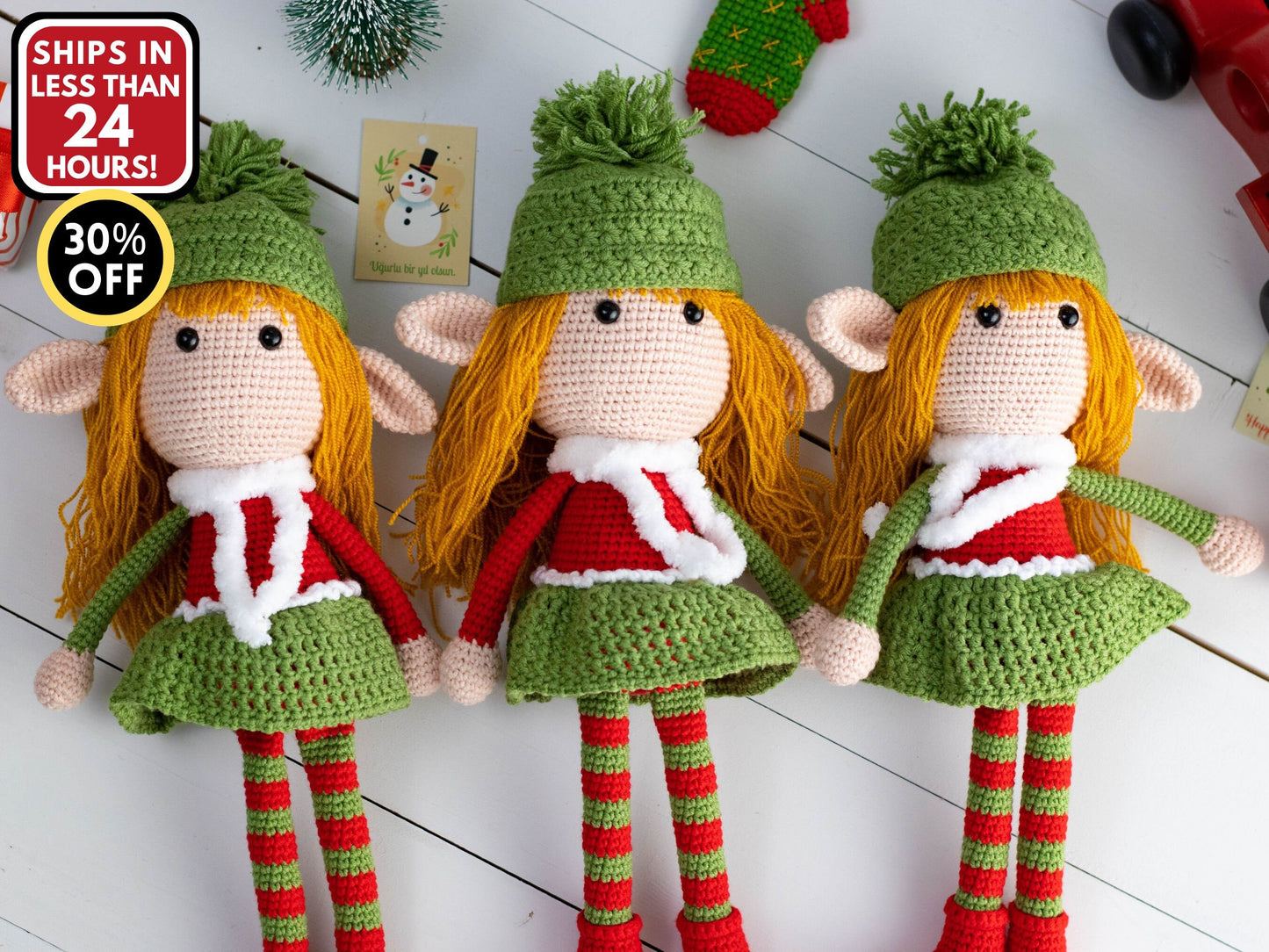 Elf Doll Girl, Crochet Elf, Christmas Girl Elf Dolls, Elven Crochet, Stuffed Elf Plush Doll, Christmas Elves Soft, Grand Daughter Son Gift