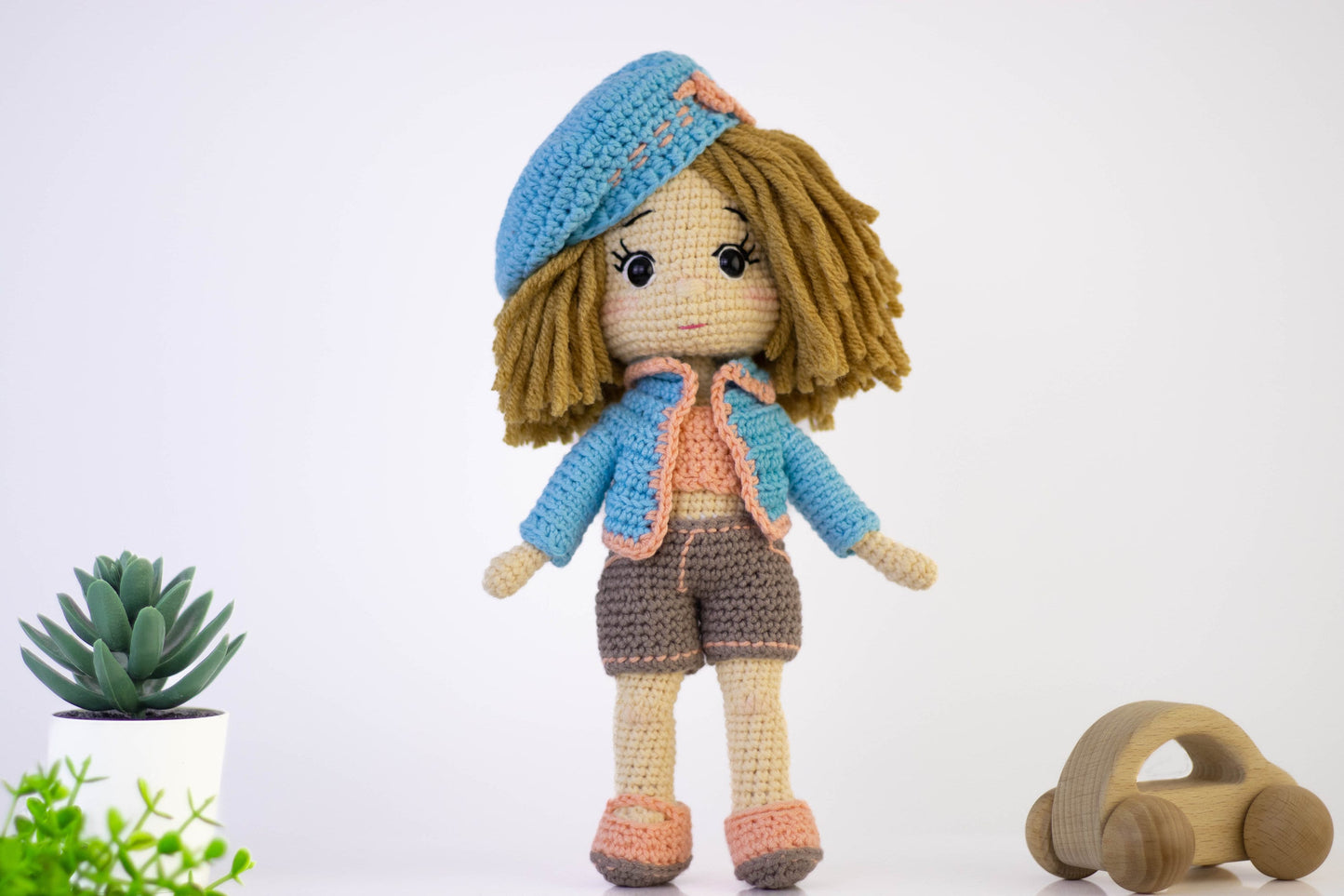 Crochet Doll, Cute Daisy, Amigurumi Doll Finished, Knit Doll