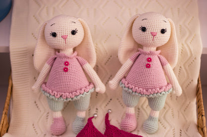 Amigurumi Bunny, Crochet Bunny Doll Plush, Crochet Rabbit Doll