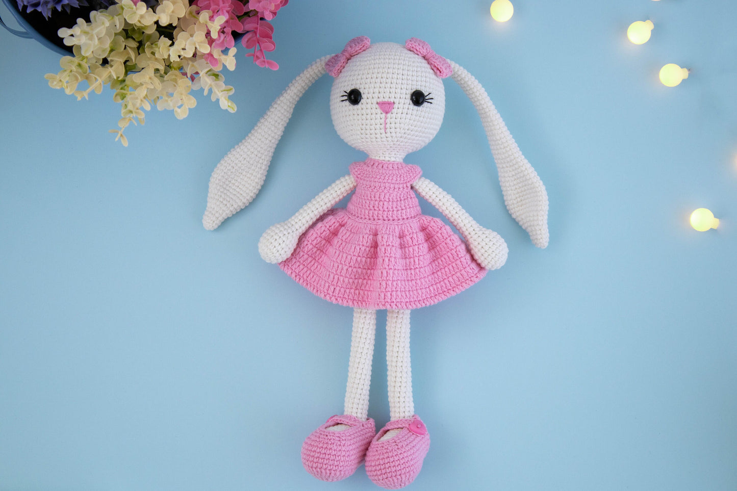 Crochet Bunny Rabbit Doll, Knit Bunny, Stuff Bunny Plushie