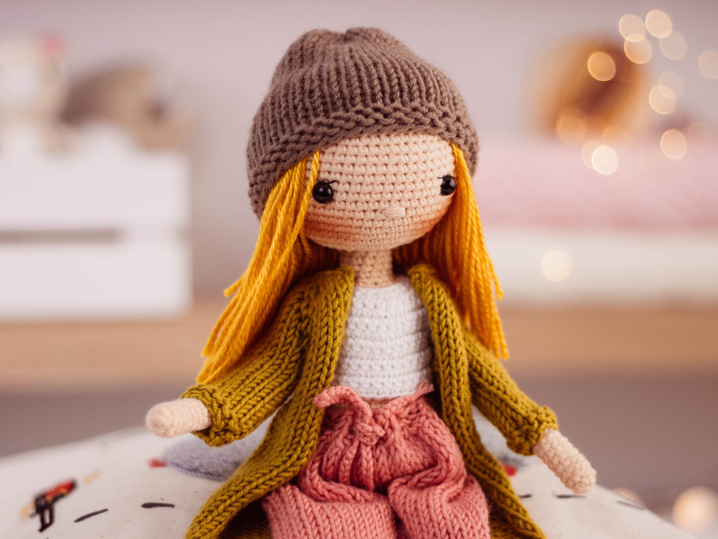 Crochet Doll New York Girl, Amigurumi Doll Finished
