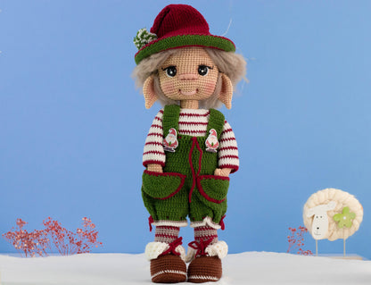 Crochet Doll for Sale, Elf Doll Bernard, Knit Doll, Amigurumi Doll Finished
