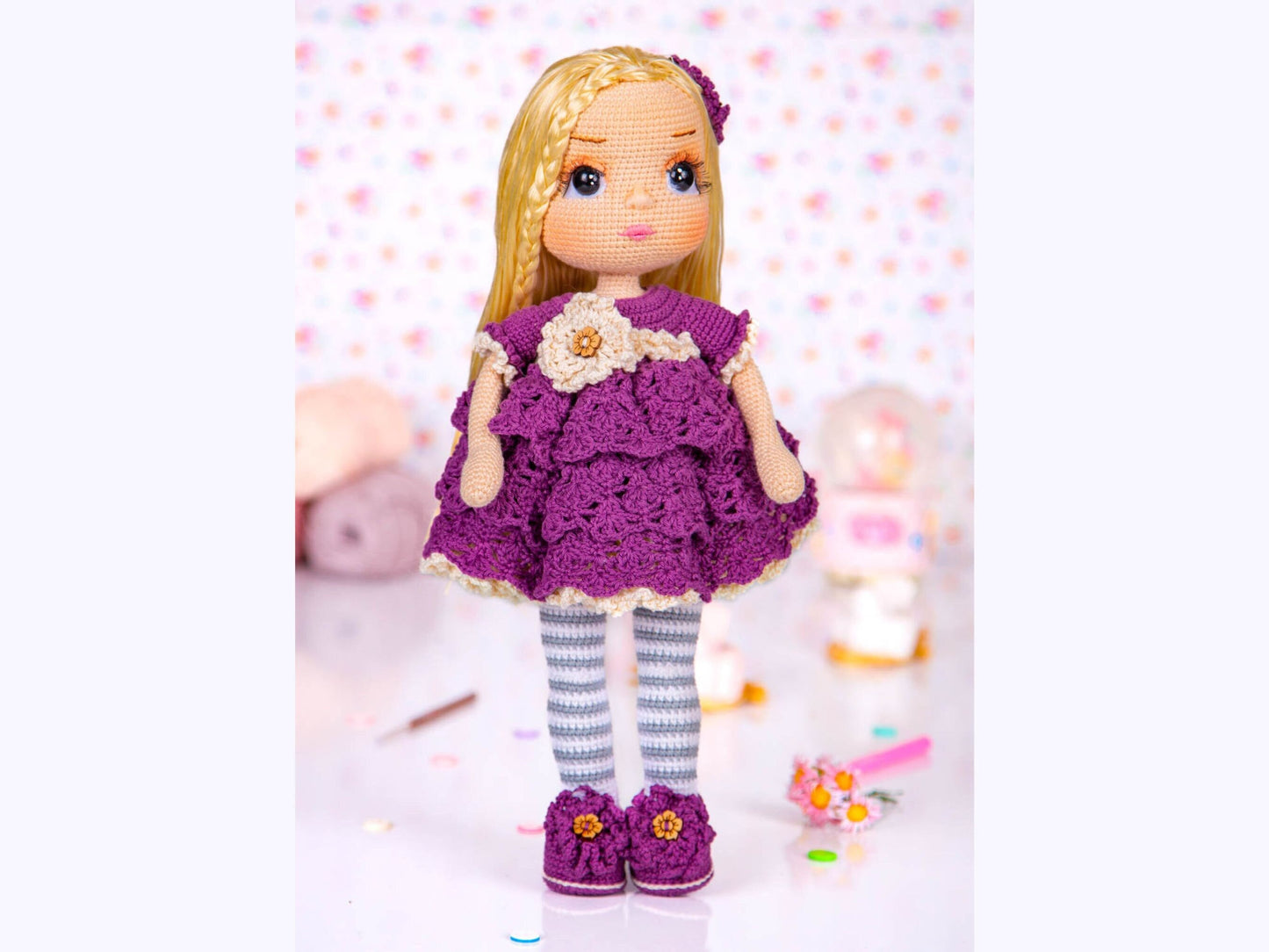 Amigurumi Doll Finished, Knit Doll, Handmade Doll for Girl