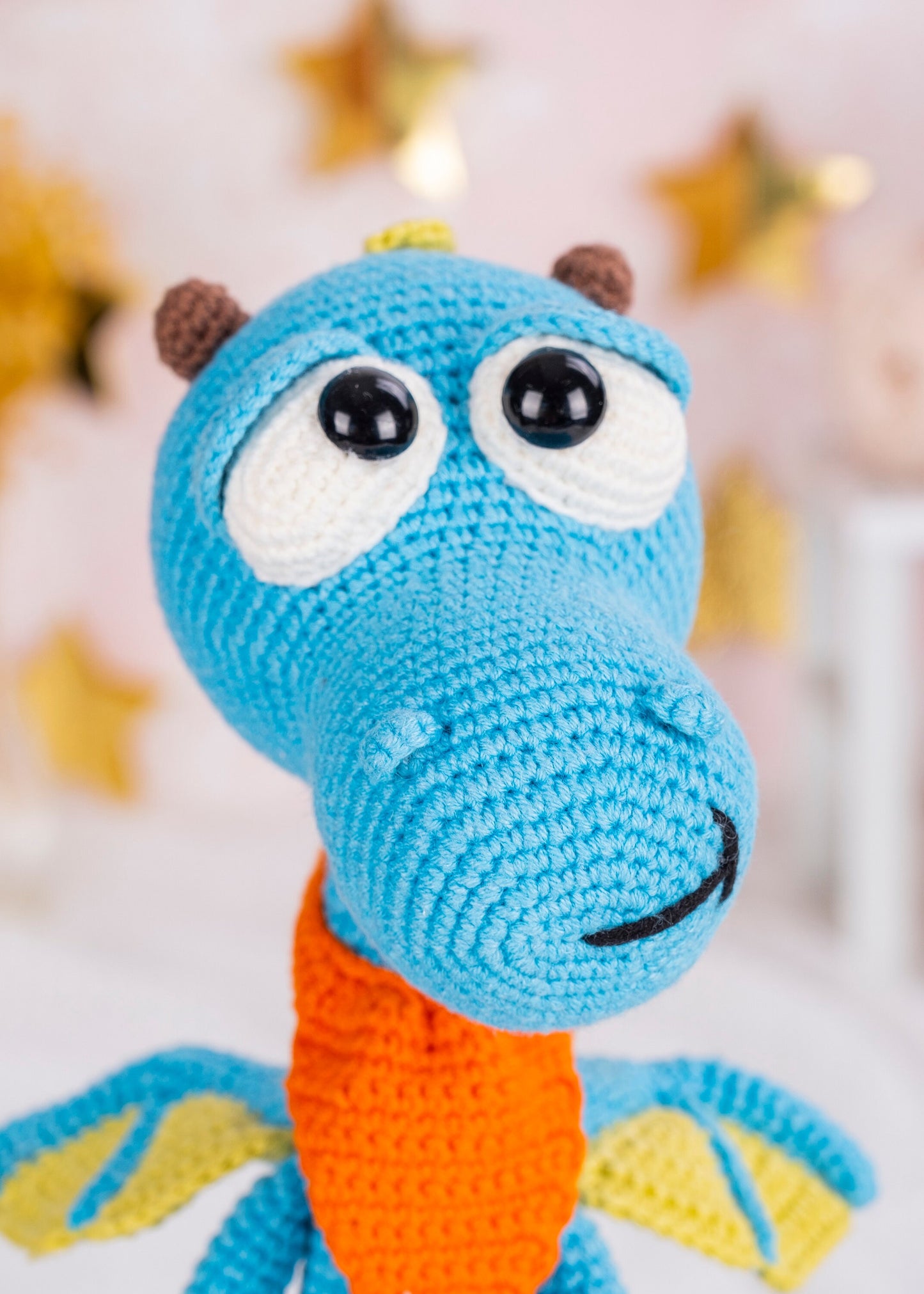 Crochet Dinosaur Plush, Blue Dragon Plush
