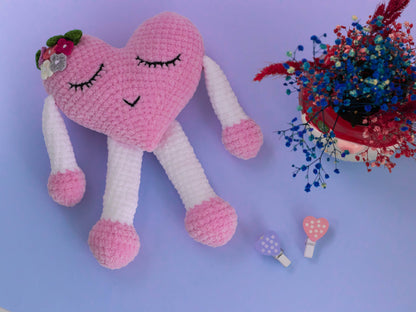 Crochet Heart Plush, Heart Pillow, Amigurumi Heart, Knit Heart