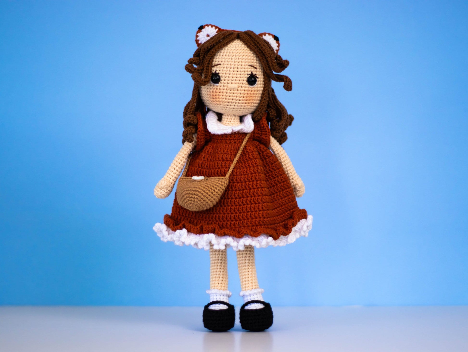 Crochet Doll with Cat Ears, Crochet Doll for Sale, Amigurumi Doll Finished