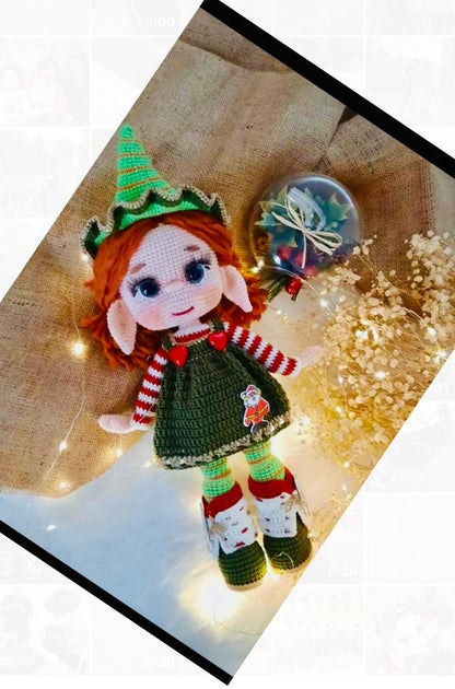 Crochet Doll Elf Girl, Amigurumi Doll, Handmade Doll, Doll for Sale, Elf Gift for Girl, Knit Doll, Hand Made Doll, Homemade Doll, Elf Plush