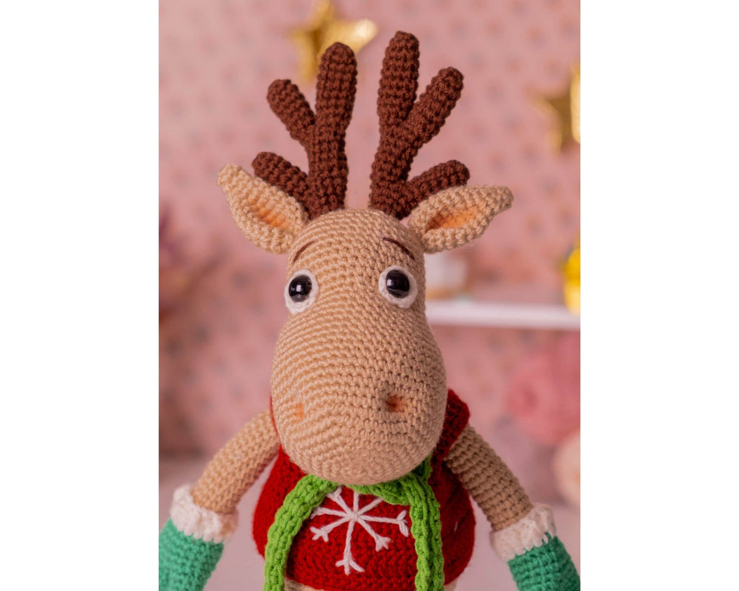 Crochet Deer Plush, Crochet Moose Plushie, Crochet Reindeer
