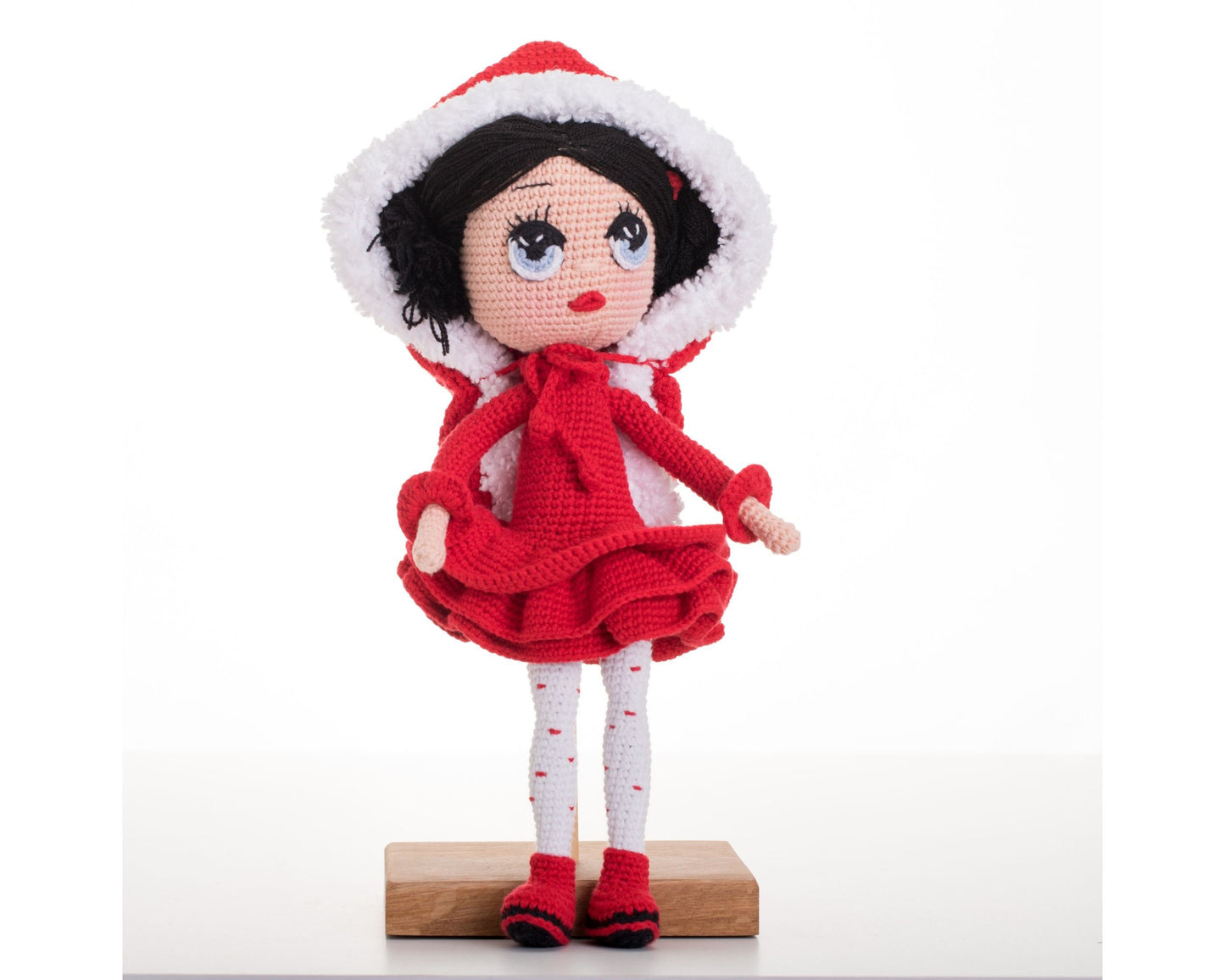 Crochet Doll Little Red Riding Hood, Cute Amigurumi Handmade Doll, CHRISTMAS Gift for Daughter, Soft Handmade Toy Birthday Present for Girls