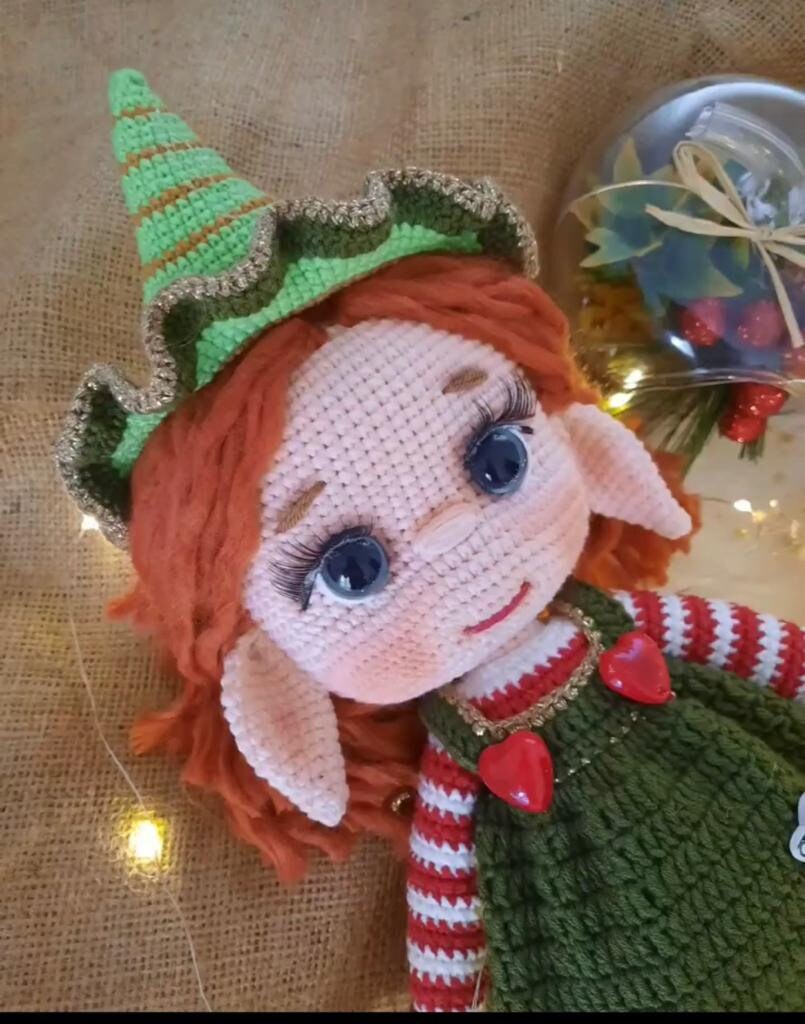 Crochet Doll Elf Girl, Amigurumi Doll, Handmade Doll, Doll for Sale, Elf Gift for Girl, Knit Doll, Hand Made Doll, Homemade Doll, Elf Plush