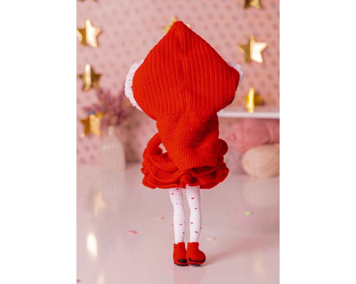 Crochet Doll Little Red Riding Hood, Cute Amigurumi Handmade Doll, CHRISTMAS Gift for Daughter, Soft Handmade Toy Birthday Present for Girls