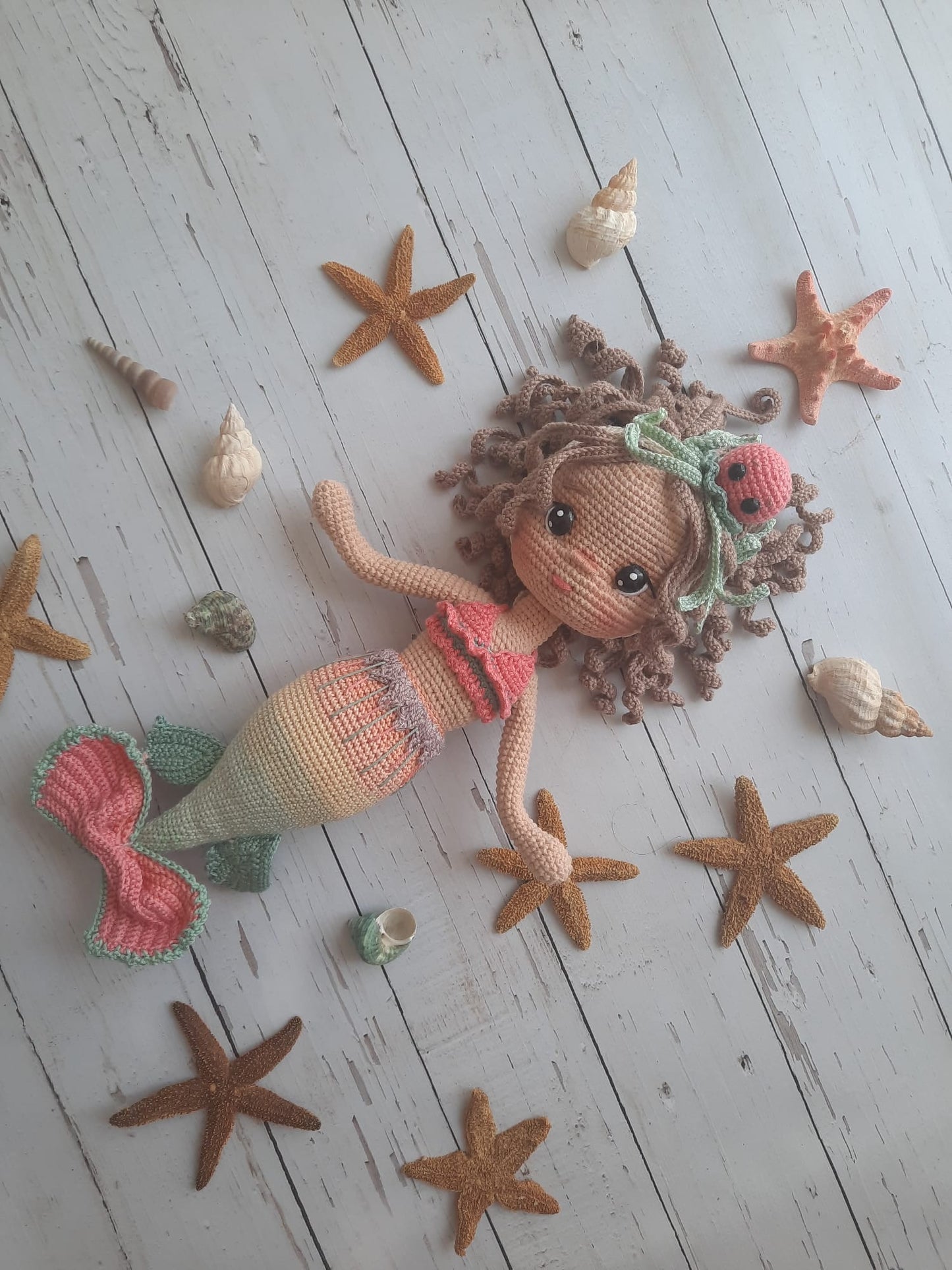 Mermaid Doll, Little Mermaid Doll, Crochet Mermaid Doll, The Little Mermaid, Fairy Doll, Handmade Mermaid Doll for Girls, Mermaid Gift Doll