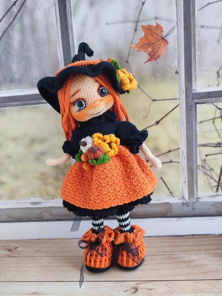 Halloween Witch Doll, Halloween Crochet, Witch Doll, Witch Toy