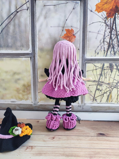 Halloween Witch Doll, Halloween Doll, Halloween Crochet, Halloween Decor Indoor