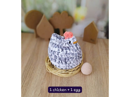 Chicken Plushie with Egg, Chicken Decor, Chicken Gifts, Chicken Lover Gif