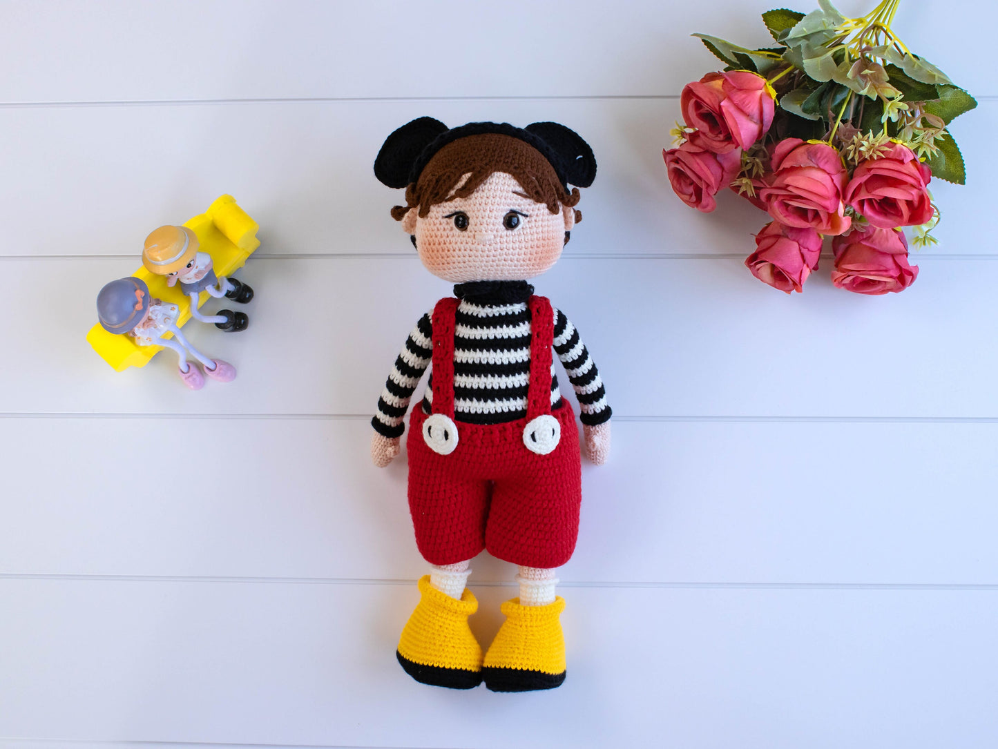 Amigurumi Doll Atlas with Mickey Hat, Knitted Dolls, Crochet Doll Amigurumi, Handmade Doll, Boy Doll, Daughter Gift, Christmas Amigurumi