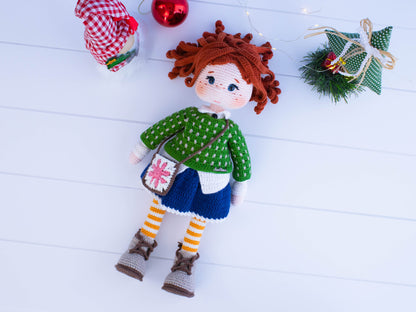 Amigurumi Doll Tina, Crochet Doll Amigurumi, Knitted Dolls, Handmade Doll, Christmas Gift