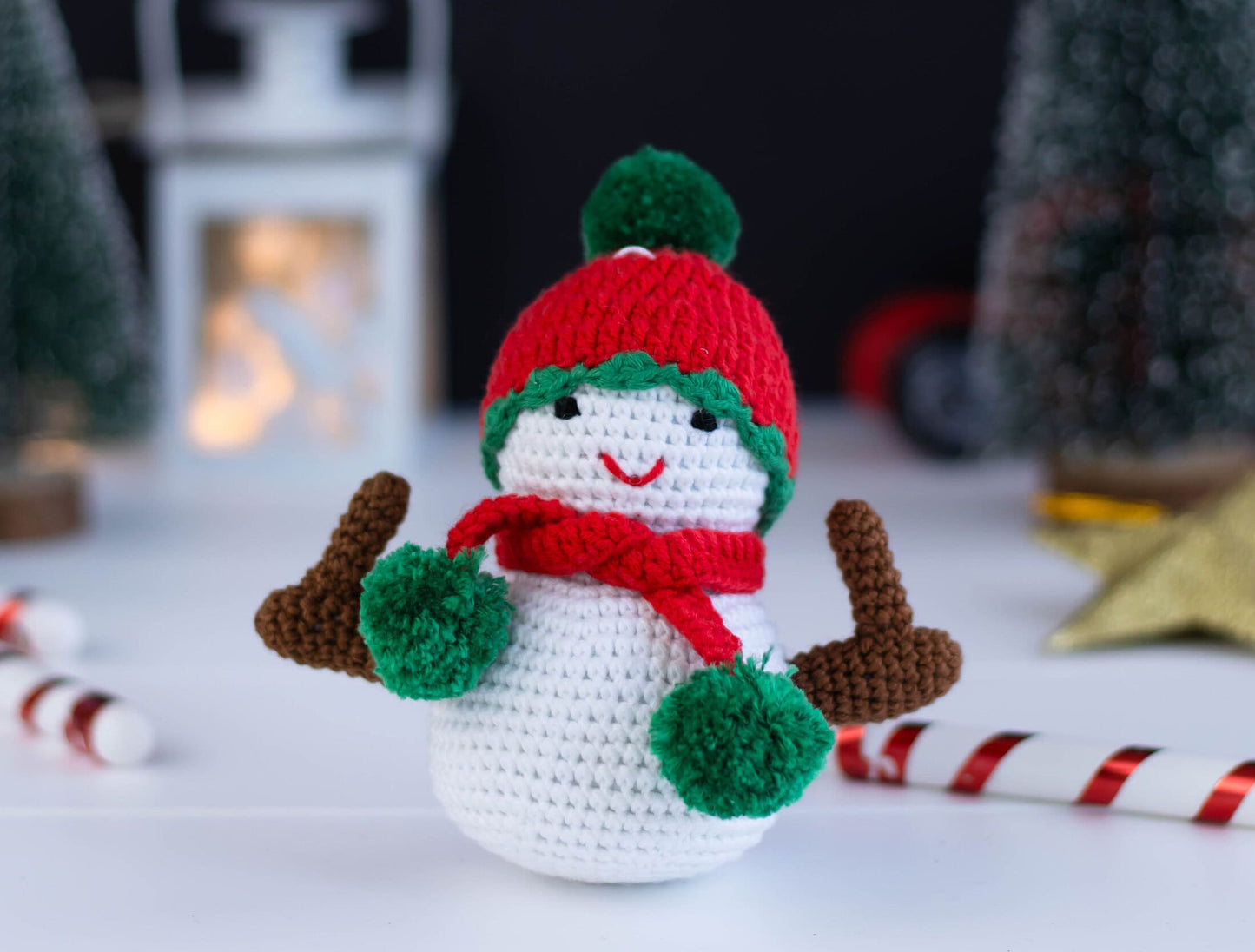 Crochet Snowman, Stuffed Snowman, Snowman Plush, Snowman Decor