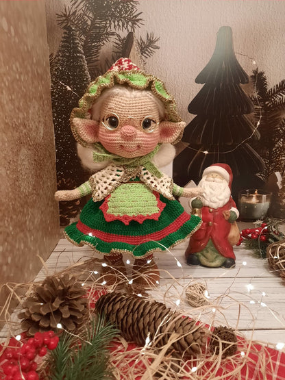 crochet girl doll, crochet doll for sale, finished amigurumi doll, knitted doll, boy handmade doll, handmade elf doll,