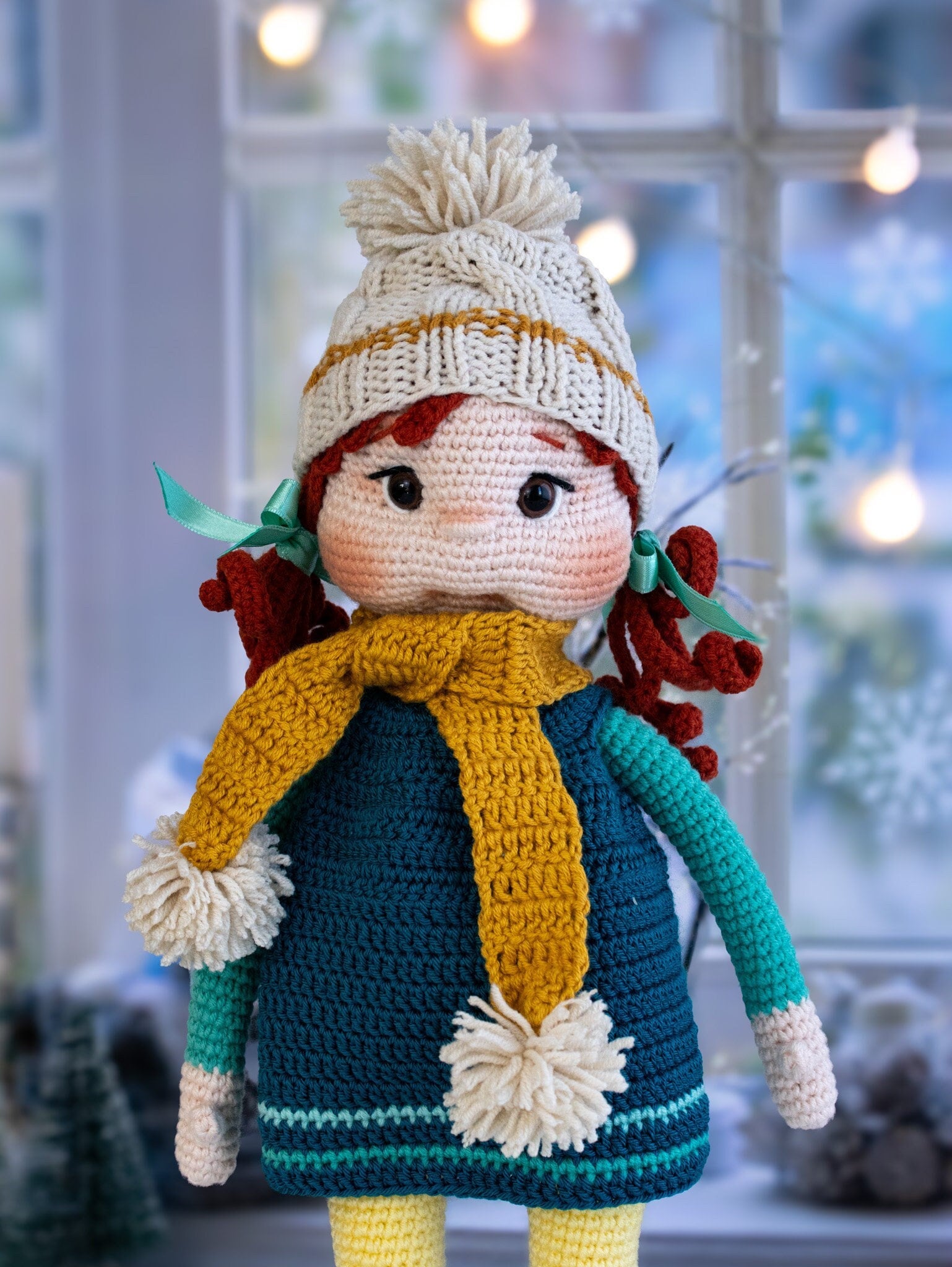 Crochet Doll Elif, Amigurumi Doll, Christmas Amigurumi, Knitted Doll, Daughter Gift, Handmade Doll, Granddaughter Gift, Yarn Dolls, Niece