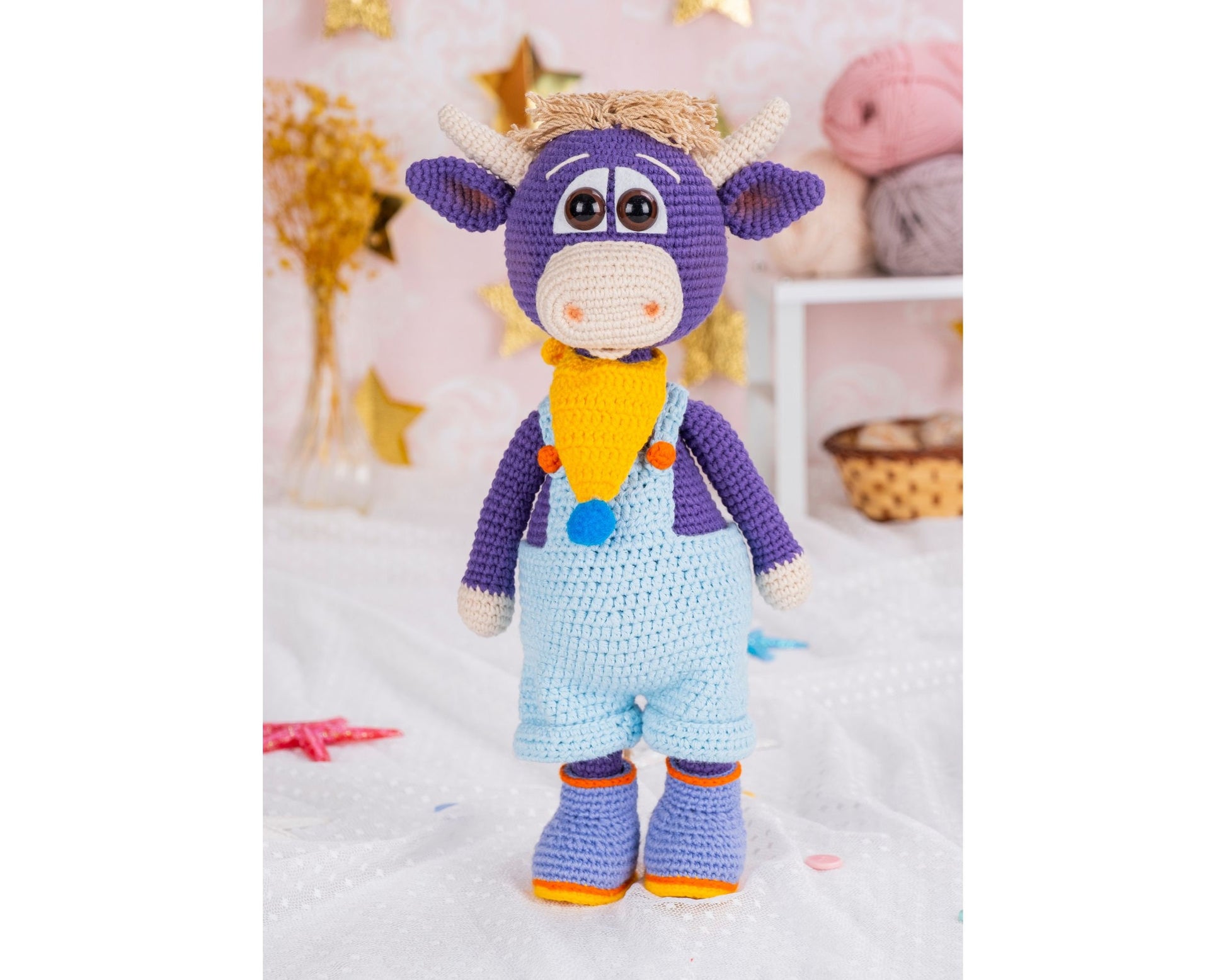 Crochet Cow, Crochet Animals Cow, Stuffed Animal, Crochet Bull, Cow Amigurumi, Knitted Cow, Plush, Cow Plushie, Crocheted Cow, For Sale