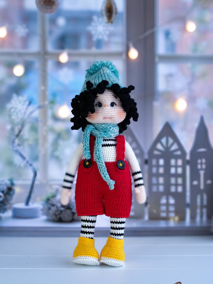 Crochet Boy Doll Leo, Boy Doll, Amigurumi Doll, Best Christmas Gift, Knitted Doll, Granddaughter Gift, Handmade Doll, Yarn Dolls, Heirloom Doll, Pretty doll, Hand Knit Doll, Daughter Gift, Niece Gift