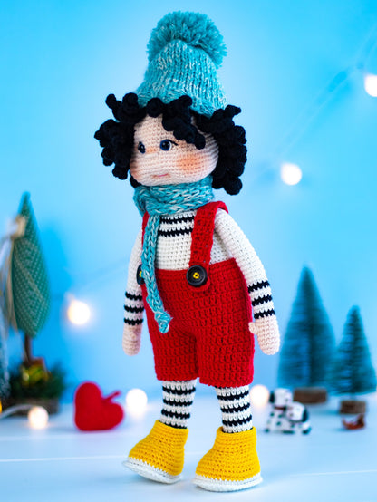 Crochet Boy Doll Leo, Boy Doll, Amigurumi Doll, Best Christmas Gift, Knitted Doll, Granddaughter Gift, Handmade Doll, Yarn Dolls