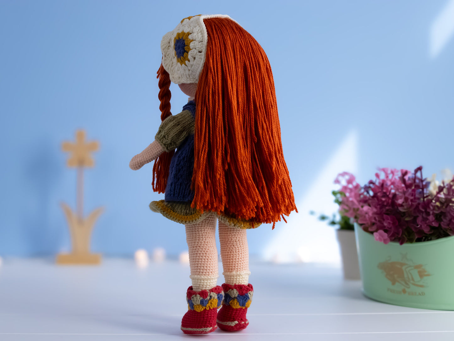 Crochet Amigurumi, Knitted Doll, Amigurumi Doll, Knitted Doll, red haired doll, Handmade Doll, Stuffed Doll, Yarn Dolls, Heirloom Dolls