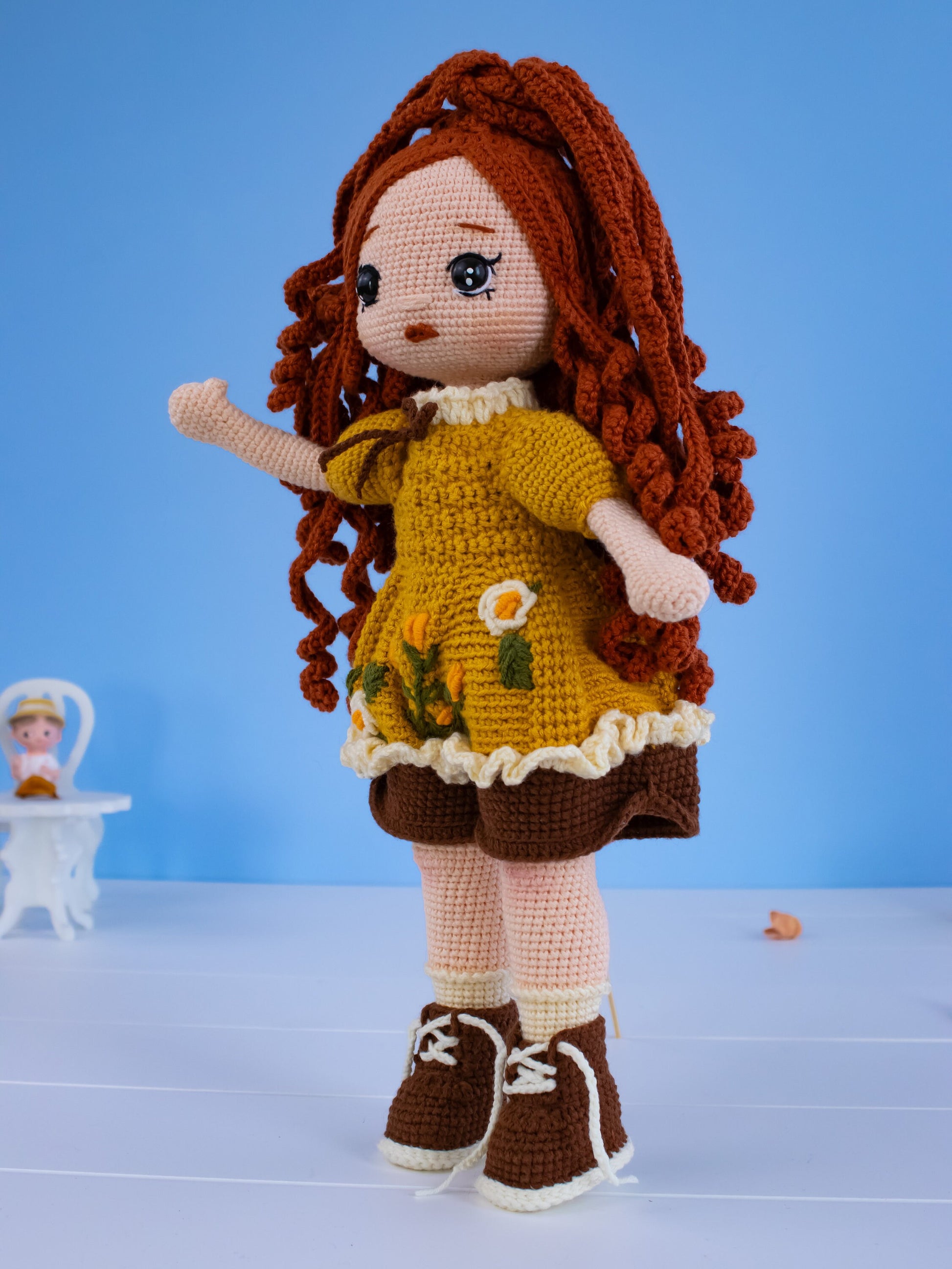 Crochet Doll, Amigurumi Doll, Crochet Amigurumi, Knitted Doll, Ginger Doll, Handmade Doll, Daughter Gift, Granddaughter Gift, Heirloom Doll